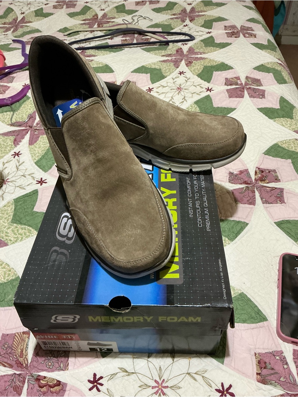 Skechers Men's Taupe Suede Slip-On Loafers